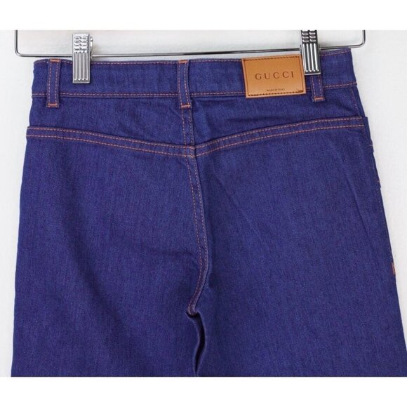 NWT Gucci Kids Girls Embroidered Flare Leg jeans Size 8 - Picture 3 of 9